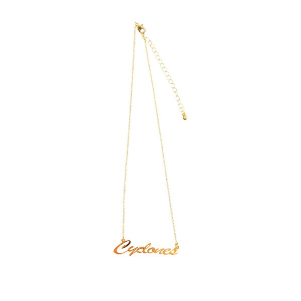Cyclones Script Gold Necklace